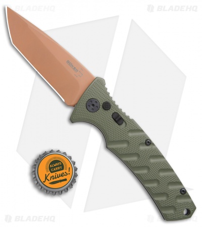 Boker Strike Tanto Desert Warrior Automatic Knife OD Green