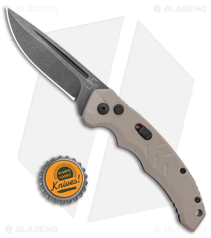 Boker Plus Intention II Automatic Knife Coyote G-10 (3.25" Black SW) 01B0483