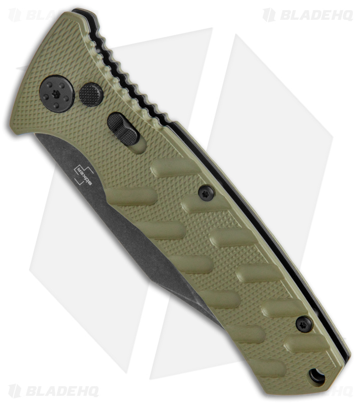 Boker Plus Strike Bowie Automatic Knife OD Green  (3.25" Black SW)