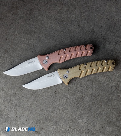 Boker Plus Strike Brass Automatic Knife (3.25" Stonewash)