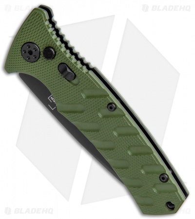 Boker Plus Strike Drop Point Automatic Knife OD Green (3.25" Black D2)