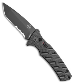 Boker Plus Strike Tanto Automatic Knife (3.25" Black Serr D2)