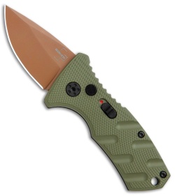 Boker Stubby Strike Desert Warrior CA Legal Auto Knife OD Green (1.9&quot; Copper) | 110234