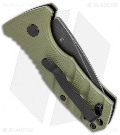 Boker Stubby Strike CA Legal Automatic Knife OD Green (1.9" Smokewash D2)