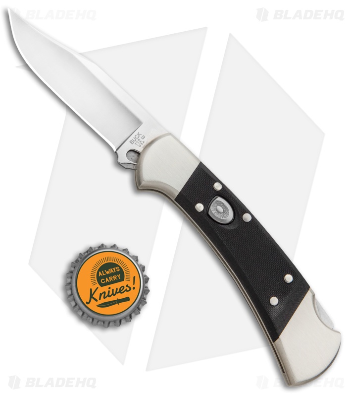Buck 112 Ranger Elite Automatic Lockback Knife Black G-10 (3" Satin MagnaCut)