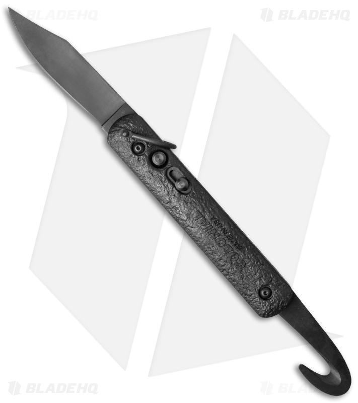 Colonial Knife Company Auto Rescue Knife w/Strap Cutter Bail (3" Black) 728B