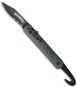 Colonial Ranger Automatic Knife OD Green Bail (3" Black Serr) M-736