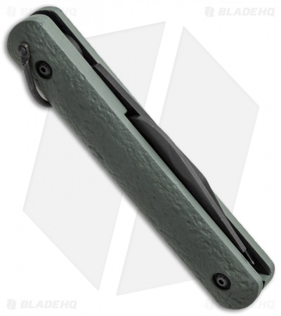 Colonial Ranger Automatic Knife OD Green Bail (3" Black Serr) M-736