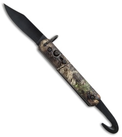 Colonial Knife Company M-724 Camo Auto Rescue Military Knife (3" Black)