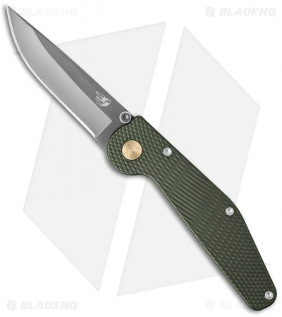 GT Knives Police Automatic Knife Green (3.625" Gray) GT111