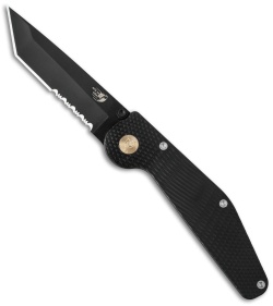 GT Knives Police Tanto Automatic Knife (3.5" Black Serr) GT304