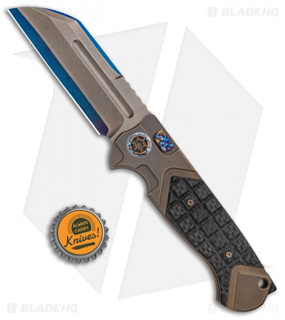 Heretic Knives ADV Butcher Automatic Knife Bronze/Flamed Hardware (4" San Mai)