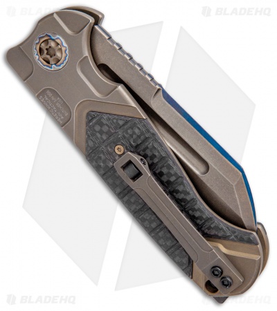 Heretic Knives ADV Butcher Automatic Knife Bronze/Flamed Hardware (4" San Mai)