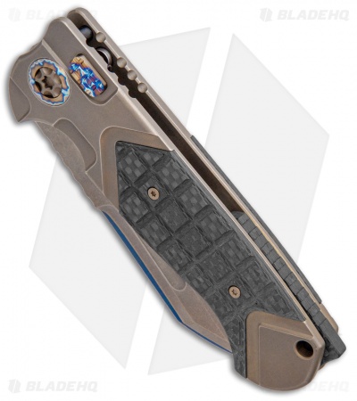 Heretic Knives ADV Butcher Automatic Knife Bronze/Flamed Hardware (4" San Mai)
