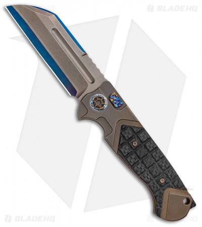 Heretic Knives ADV Butcher Automatic Knife Bronze/Flamed Hardware (4" San Mai)