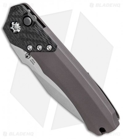 Heretic Knives Wraith Automatic Knife CF/Gray Aluminum (3.6" Battle Worn)