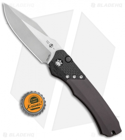 Heretic Knives Wraith Automatic Knife CF/Gray Aluminum (3.6" Stonewash)