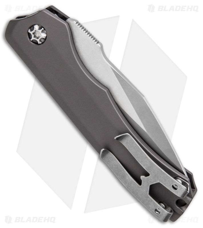 Heretic Knives Wraith Automatic Knife CF/Gray Aluminum (3.6" Stonewash)