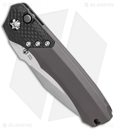Heretic Knives Wraith Automatic Knife CF/Gray Aluminum (3.6" Stonewash)