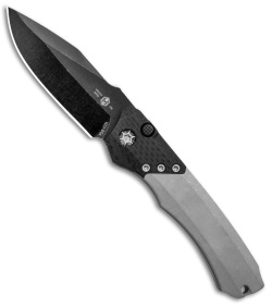 Heretic Knives Wraith Automatic Knife Carbon Fiber/Blizzardworn (3.6" Black)