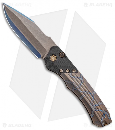 Heretic Knives Wraith Automatic Knife Custom Flamed Ti/San Mai