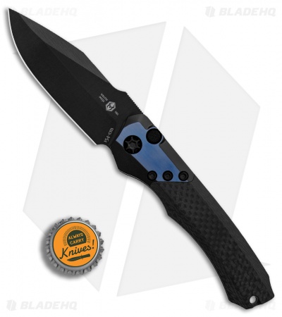 Heretic Knives Wraith Automatic Knife Carbon Fiber/Blue Titanium (3.6" Black)