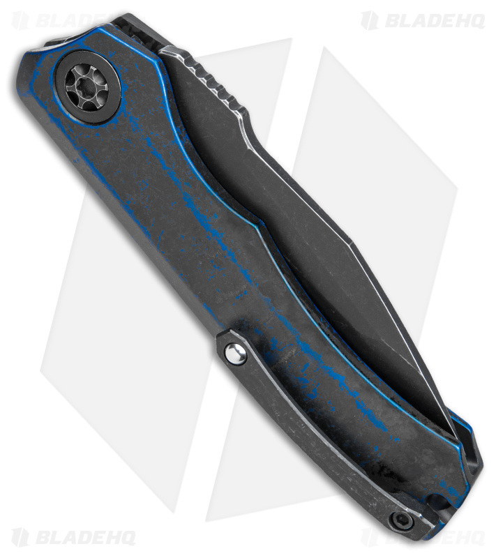 Heretic Knives Wraith Auto Knife Breakthrough Blue (3.75" Battleworn Black) 