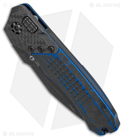 Heretic Knives Wraith Auto Knife Breakthrough Blue (3.75" Battleworn Black) 