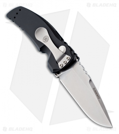 Hogue Knives EX-A01 Drop Point Automatic Knife Black Aluminum (3.5" Stonewash)