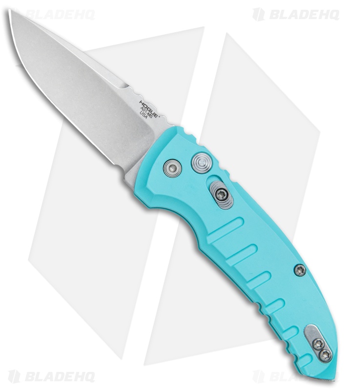 Hogue Knives A01 Microswitch Automatic Knife Aqua Blue (2.6" Stonewash) 24113