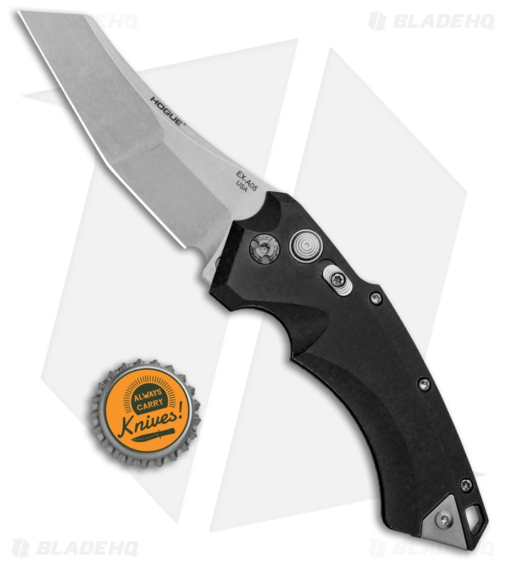 Hogue Knives EXA05 Wharncliffe Automatic Knife Black (3.5" Stonewash