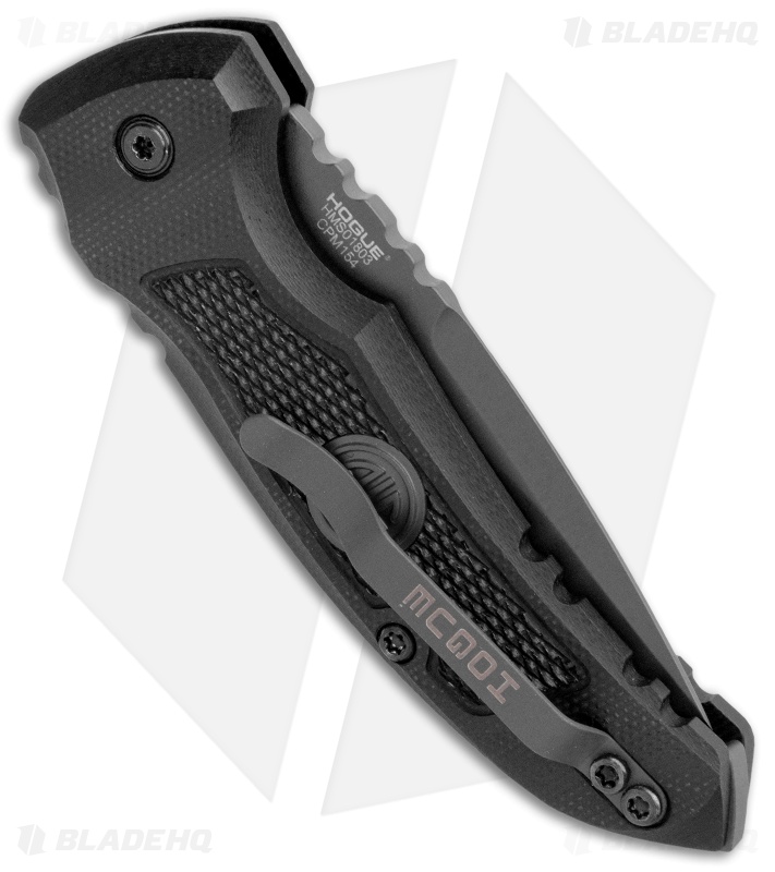 Hogue Knives A01 Microswitch Auto Knife Sig Medallion Drop Point (2.6" Black)
