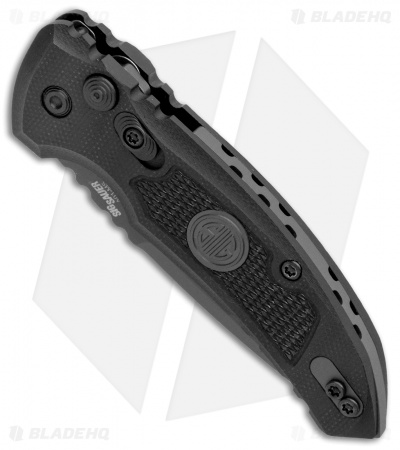 Hogue Knives A01 Microswitch Auto Knife Sig Medallion Drop Point (2.6" Black)