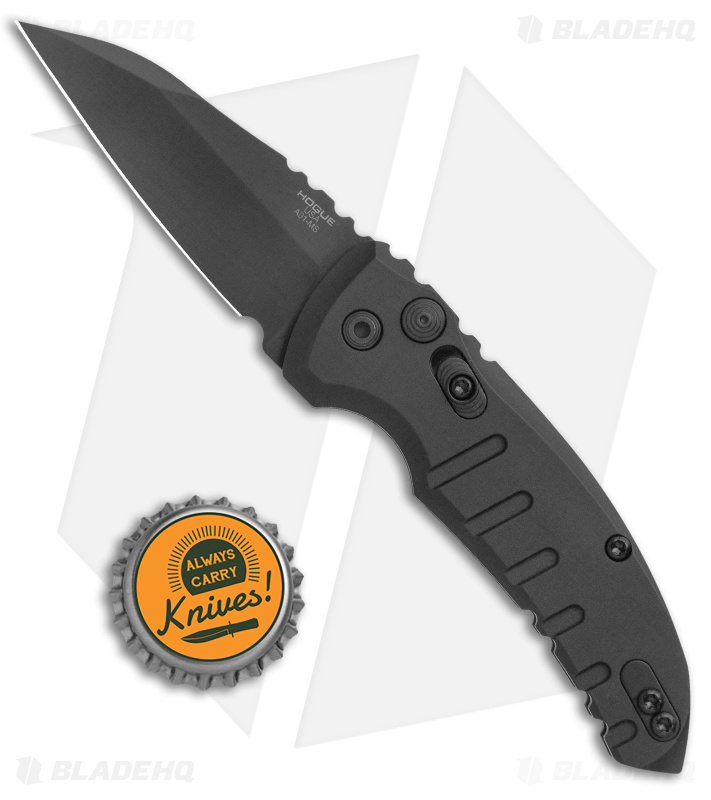 Hogue Knives A01 Microswitch Wharncliffe Automatic Knife Black (2.6" Black) 