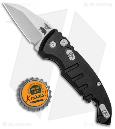 Hogue Knives CA Legal A01 Microswitch Wharncliffe Auto Knife Black (1.8" SW)