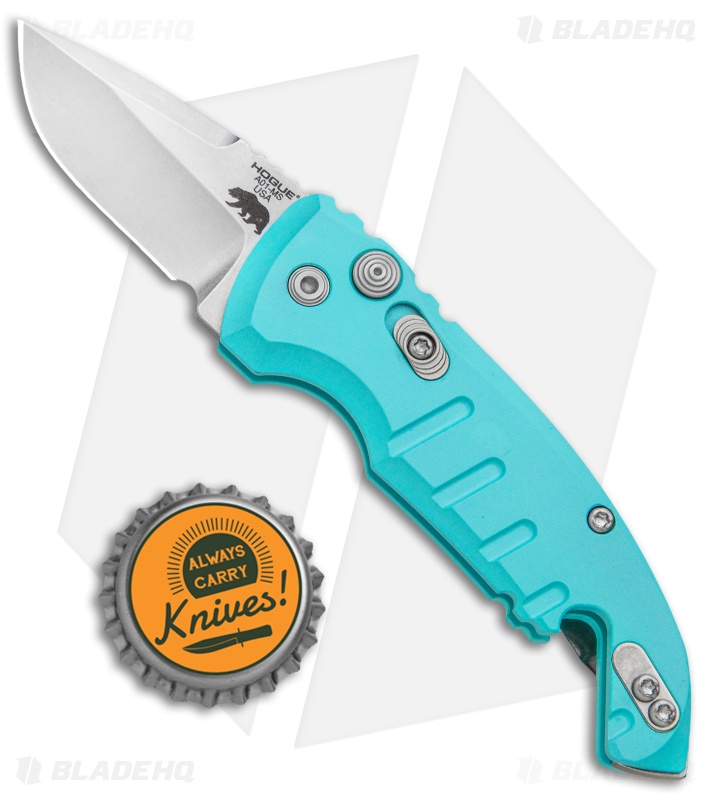 Hogue Knives CA Legal A01 Microswitch Automatic Knife Teal (1.8" Stonewash)