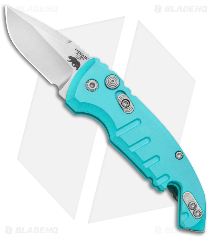 Hogue Knives CA Legal A01 Microswitch Automatic Knife Teal (1.8