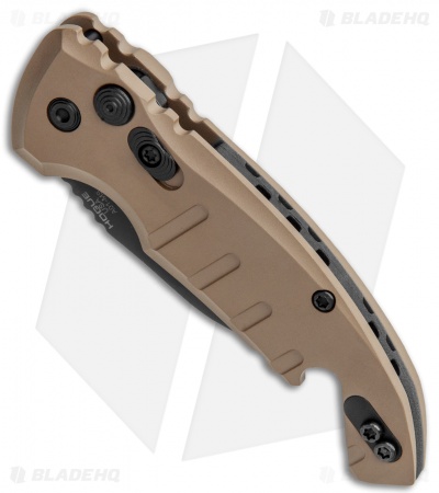 Hogue Knives CA Legal A01 Microswitch Wharncliffe Auto Knife FDE (1.8" Black)