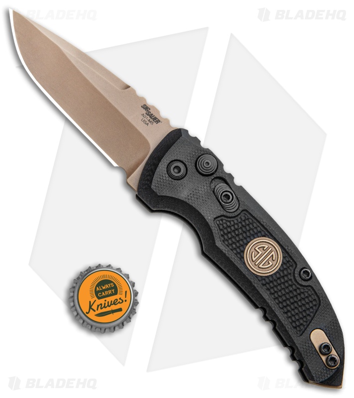 Hogue | A01 Microswitch Automatic Knife | Black + Bronze | Blade HQ