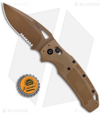 Hogue Sig K320 ABLE Lock Drop Point Knife Coyote Nylon Poly Serr (3.5" PVD)