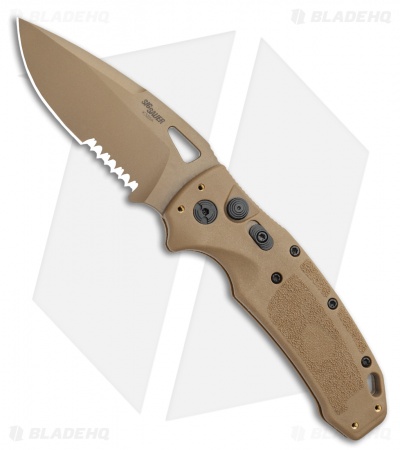 Hogue SIG K320A Automatic Knife Coyote Polymer Drop Point (3.5" Tan  Serr)