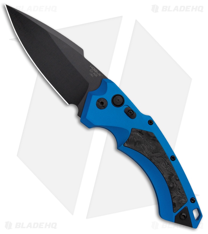 Hogue Knives EX-A05 Spear Point Auto Knife Blue/Marble CF (4" Black) Exclusive