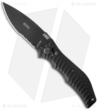 HTM Gun Hammer Torpedo Automatic Knife (3.5" Black Serr)