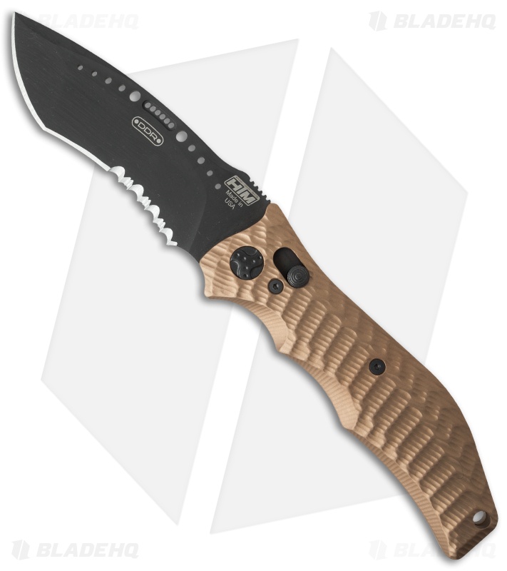 HTM Gun Hammer Radian Automatic Knife Flat Dark Earth (3.5" Black Serr)