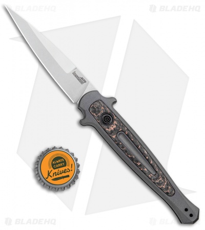 Kershaw Launch 8 Stiletto Automatic Knife Fat Carbon Snake (3.5" Stonewash) 