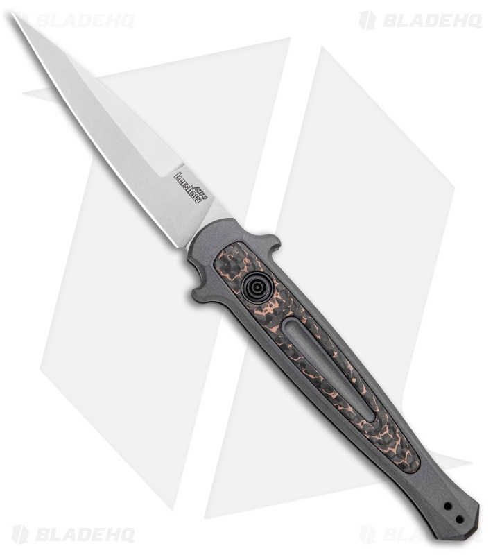 Kershaw Launch 8 Stiletto Automatic Knife Fat Carbon Snake (3.5" Stonewash) 