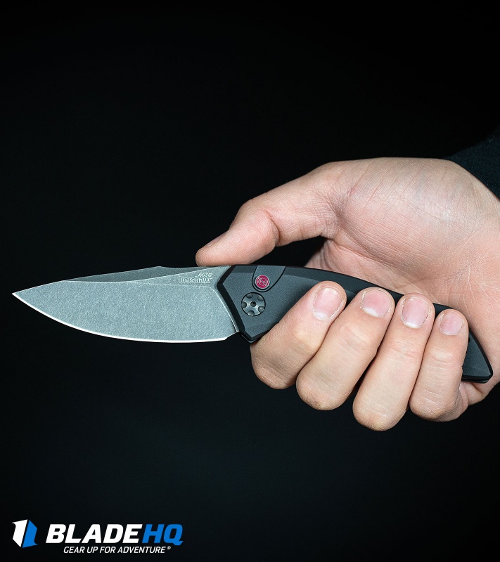 Kershaw Launch 1 Automatic Knife Black Aluminum (3.4" BlackWash) 7100BW