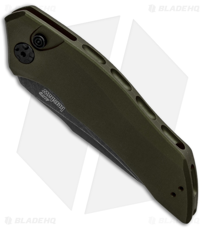 Kershaw Launch 1 Automatic Knife Olive Green Aluminum (3.4" BlackWash) 7100OLBW