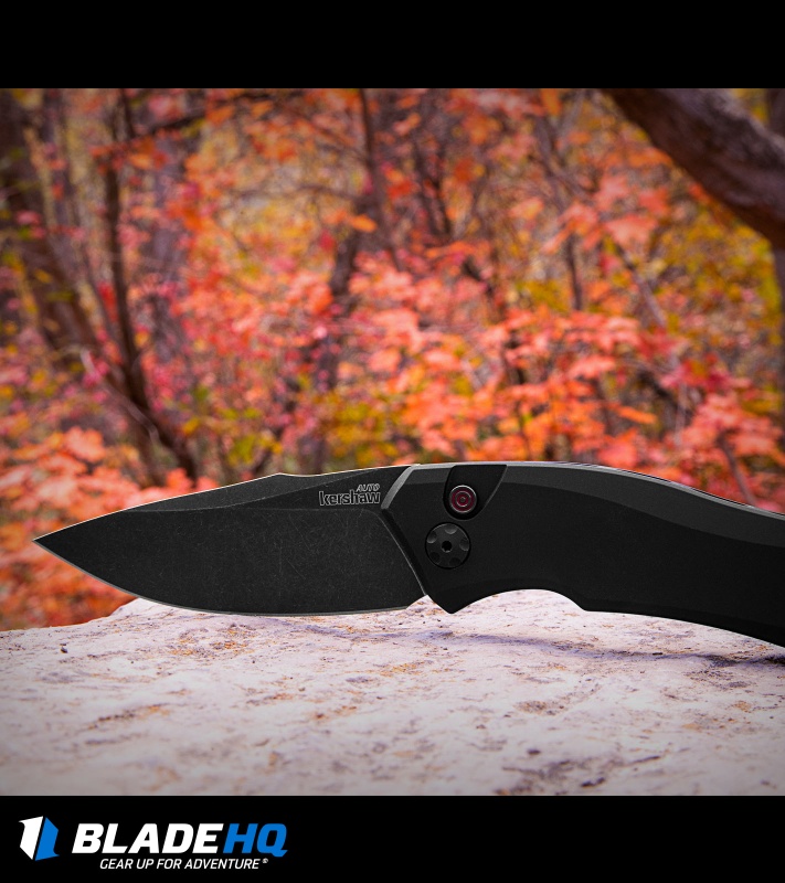 Kershaw Launch 1 Automatic Knife Black Aluminum (3.4" BlackWash) 7100BW