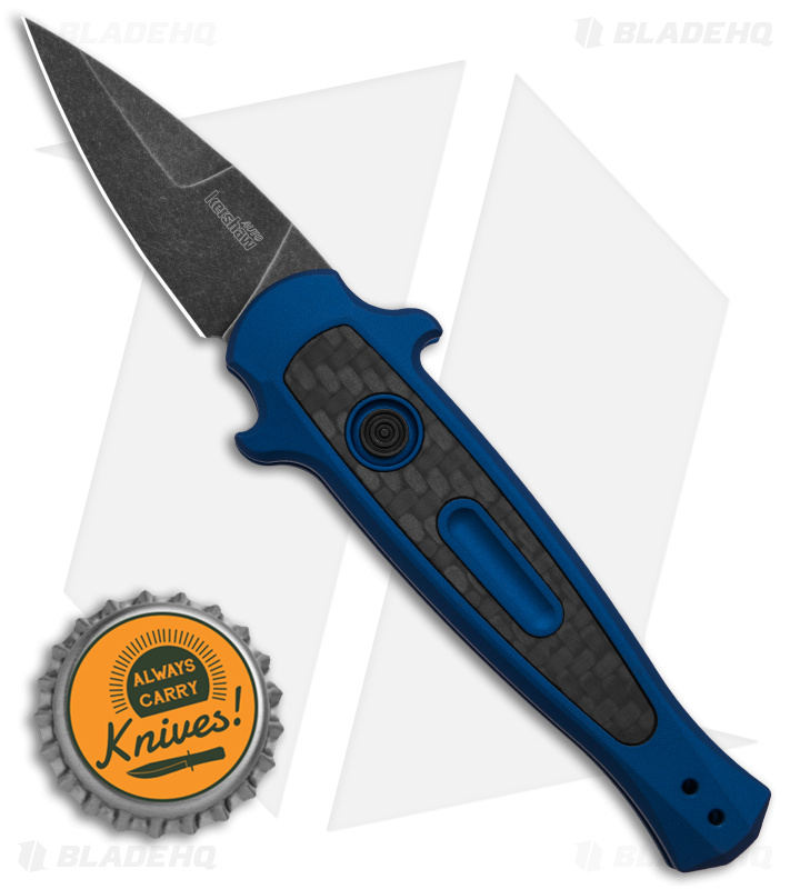 Kershaw Launch 12 CA Legal Mini Stiletto Automatic Knife Blue/CF (1.9" Black SW)